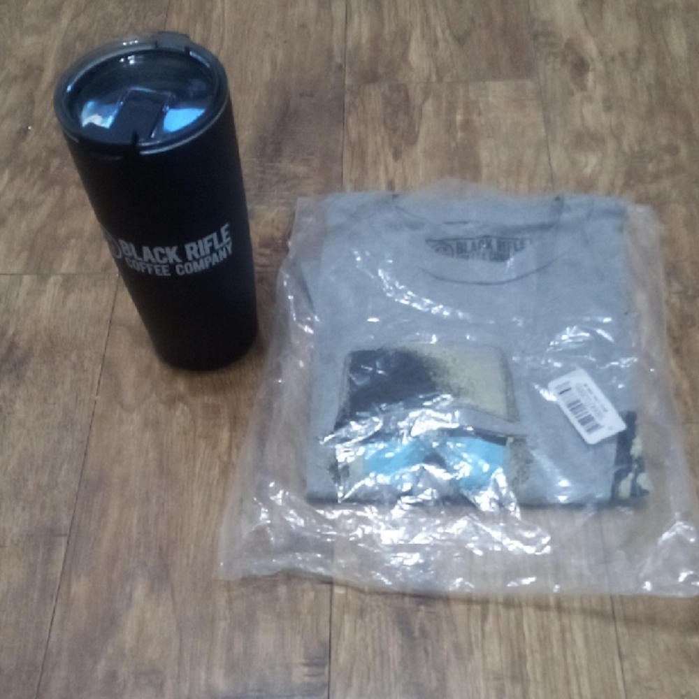 Black Rifle Coffee Company Tumbler & T-Shirt Set D.R.U.M.T.I.T.T.I.E.S...